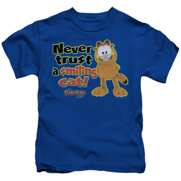 Royal kid's t-shirt for ages 4 to 7 with Garfield Smiling graphic