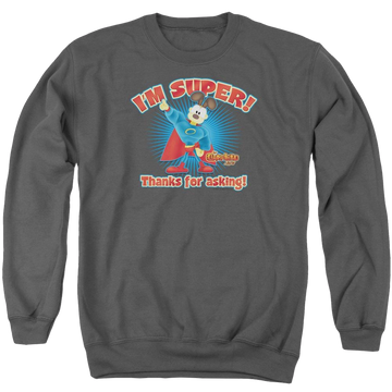 Charcoal men's crewneck sweatshirt with Garfield Super graphic