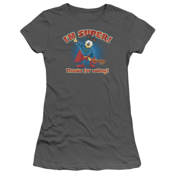 Charcoal juniors t-shirt with Garfield Super graphic