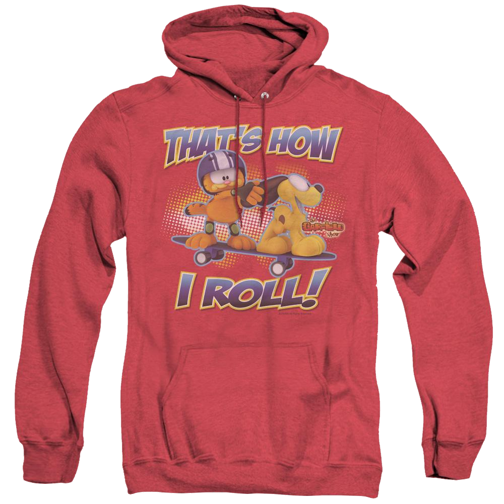 Garfield How I Roll - Heather Pullover Hoodie Heather Pullover Hoodie Garfield   