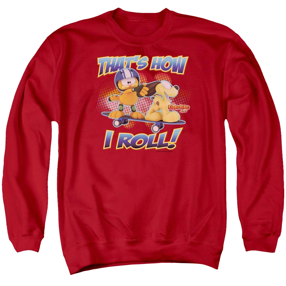 Garfield How I Roll - Men's Crewneck Sweatshirt Men's Crewneck Sweatshirt Garfield   