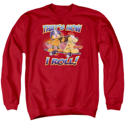 Garfield How I Roll - Men's Crewneck Sweatshirt Men's Crewneck Sweatshirt Garfield   