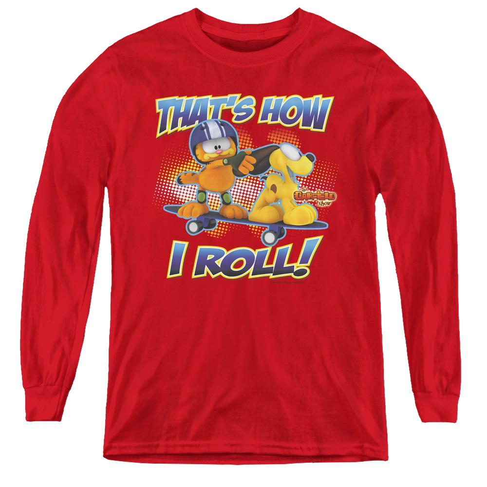 Garfield How I Roll - Youth Long Sleeve T-Shirt Youth Long Sleeve T-Shirt Garfield   