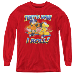Garfield How I Roll - Youth Long Sleeve T-Shirt Youth Long Sleeve T-Shirt Garfield   