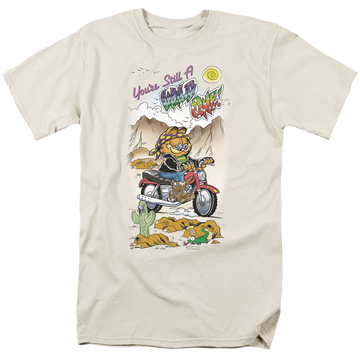 Cream men's regular fit t-shirt with Garfield Wild One graphic