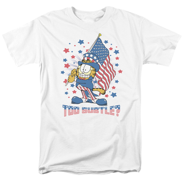 White men's regular fit t-shirt with Garfield Subtle graphic