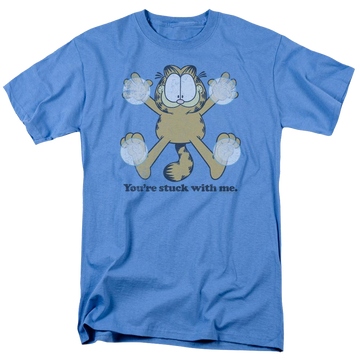 Carolina blue men's regular fit t-shirt with Garfield Stuck graphic