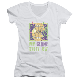 Garfield My Clone Did It - Juniors V-Neck T-Shirt Juniors V-Neck T-Shirt Garfield   