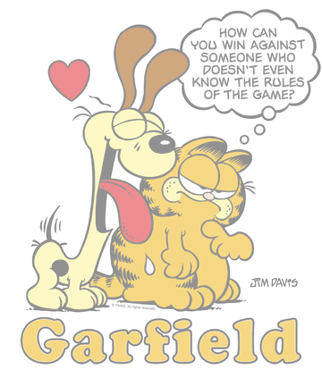 Pink youth t-shirt for ages 8 to 12 with Garfield Cant Win graphic