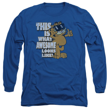 Royal men's long sleeve t-shirt with Garfield Awesome graphic