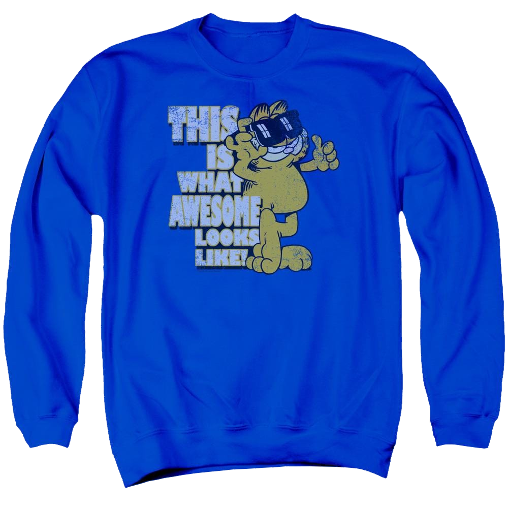 Garfield Awesome - Men's Crewneck Sweatshirt Men's Crewneck Sweatshirt Garfield   