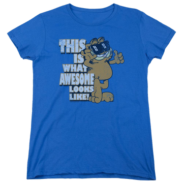 Royal women's t-shirt with Garfield Awesome graphic