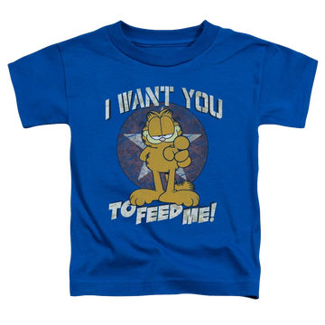 Royal toddler t-shirt with Garfield I Want You graphic