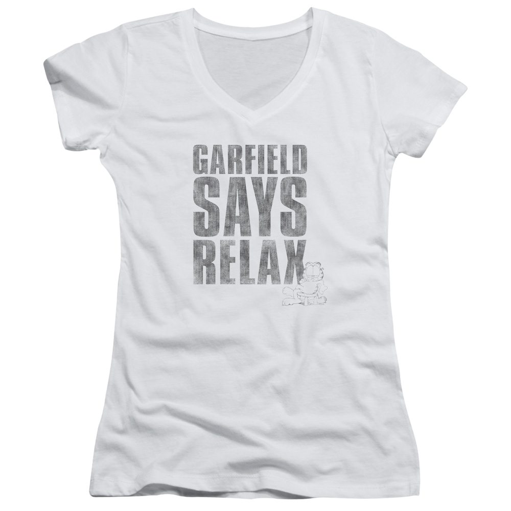 Garfield Relax - Juniors V-Neck T-Shirt Juniors V-Neck T-Shirt Garfield   