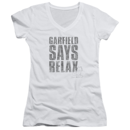 Garfield Relax - Juniors V-Neck T-Shirt Juniors V-Neck T-Shirt Garfield   