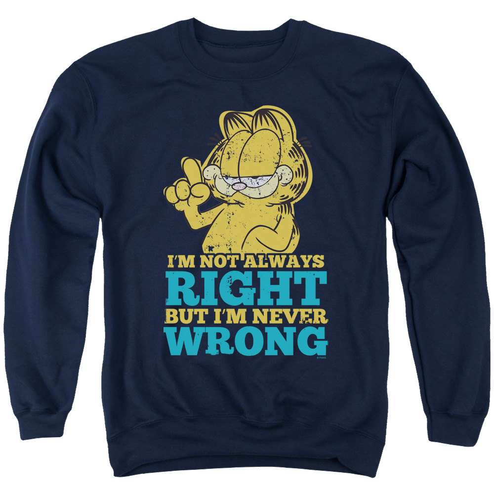 Garfield Never Wrong - Men's Crewneck Sweatshirt Men's Crewneck Sweatshirt Garfield   