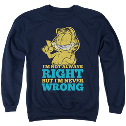Garfield Never Wrong - Men's Crewneck Sweatshirt Men's Crewneck Sweatshirt Garfield   