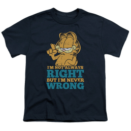 Garfield Never Wrong - Youth T-Shirt (Ages 8-12) Youth T-Shirt (Ages 8-12) Garfield   