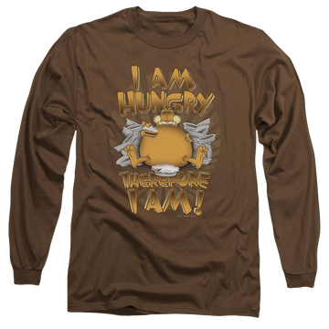 Coffee men's long sleeve t-shirt with Garfield Therefore I Am graphic