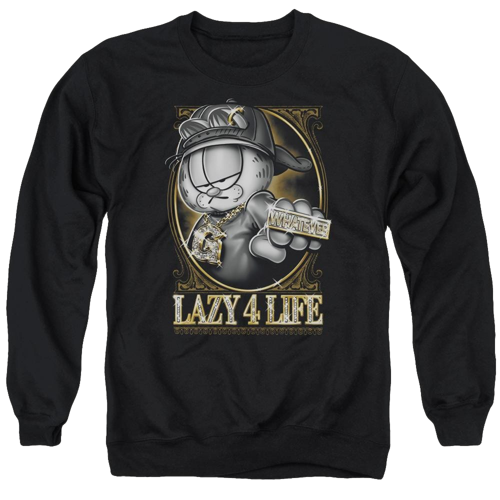 Garfield Lazy 4 Life - Men's Crewneck Sweatshirt Men's Crewneck Sweatshirt Garfield   