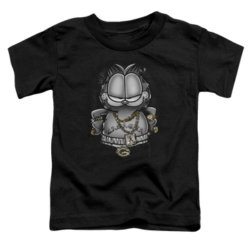 Black toddler t-shirt with Garfield Lasagna For Life graphic