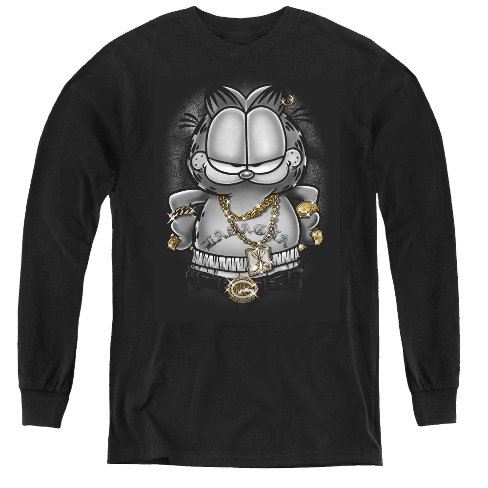 Garfield Lasagna For Life - Youth Long Sleeve T-Shirt Youth Long Sleeve T-Shirt Garfield   