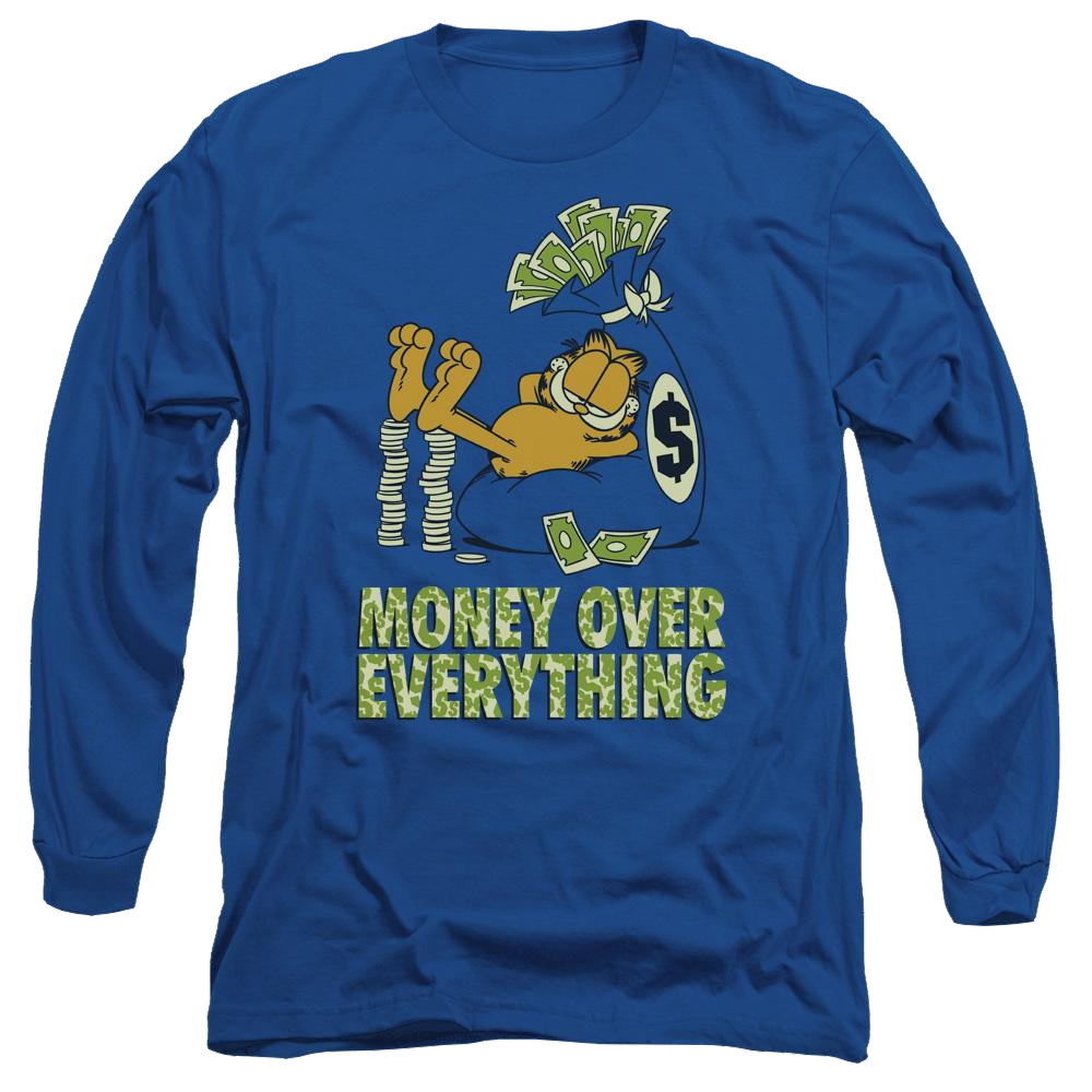 Garfield Money Is Everything - Men's Long Sleeve T-Shirt Men's Long Sleeve T-Shirt Garfield   