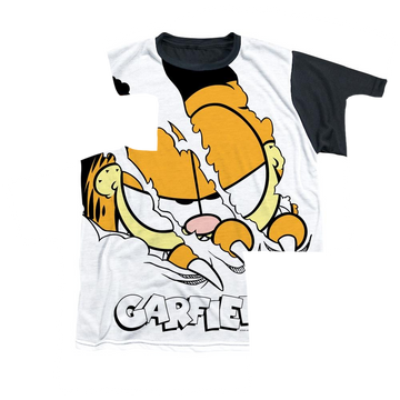 Garfield Torn youth black back t-shirt for ages 8 to 12
