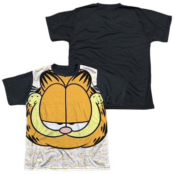Garfield Big Face youth black back t-shirt for ages 8 to 12