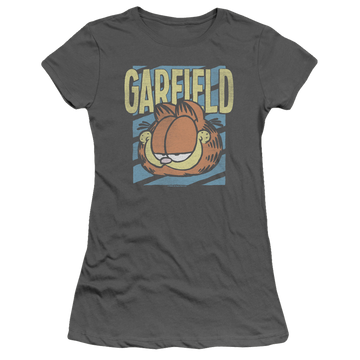 Charcoal juniors t-shirt with Rad Garfield graphic