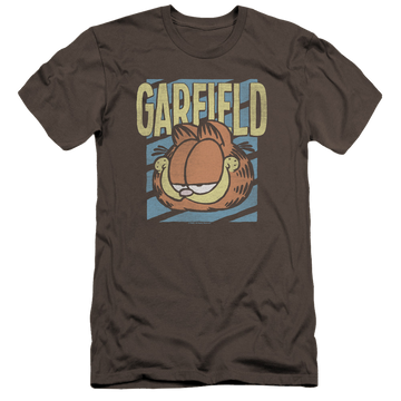 Charcoal men's premium slim fit t-shirt with Rad Garfield graphic