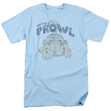 Light blue men's regular fit t-shirt with Garfield Prowl graphic