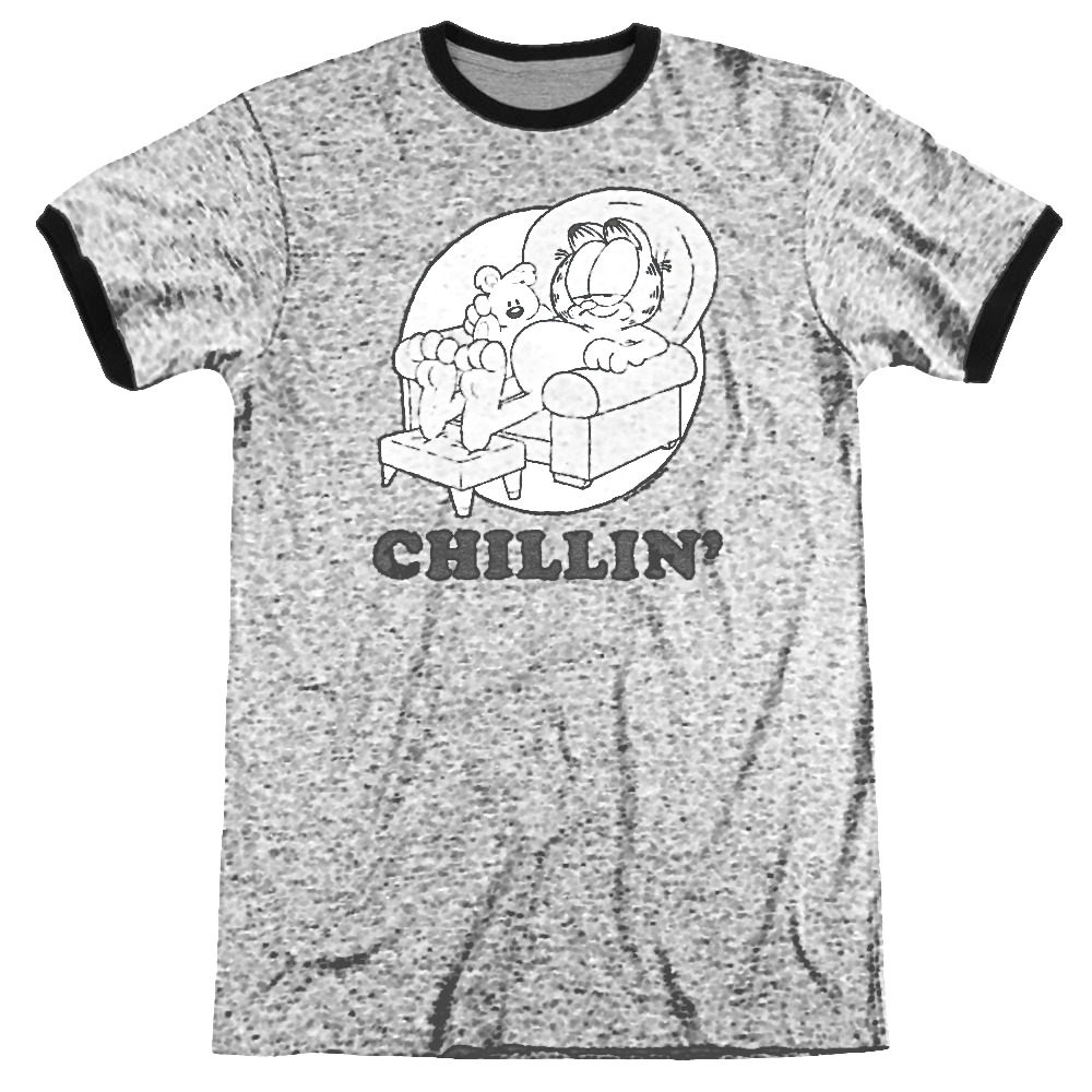 Garfield Chillin - Men's Ringer T-Shirt Men's Ringer T-Shirt Garfield   