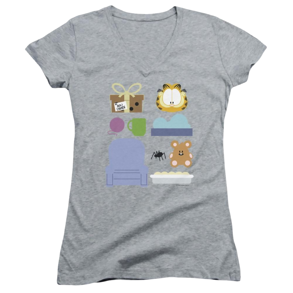 Garfield Gift Set - Juniors V-Neck T-Shirt Juniors V-Neck T-Shirt Garfield   