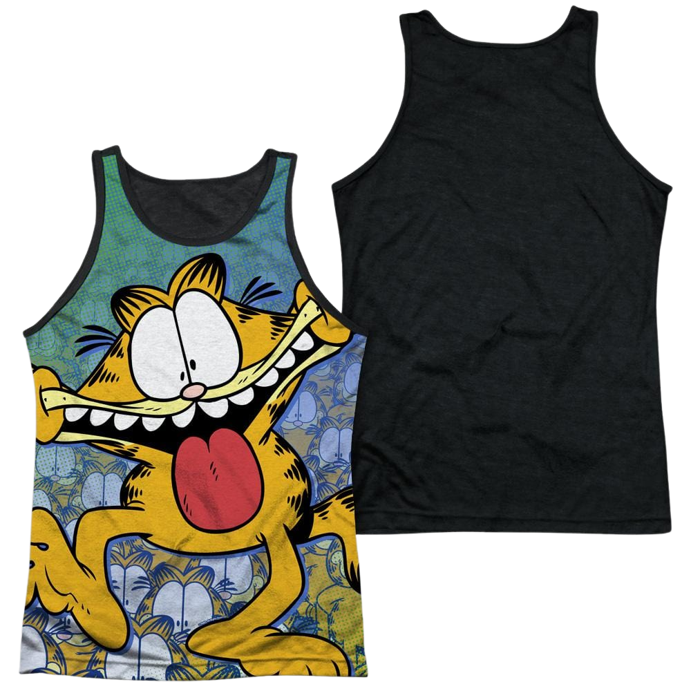 Garfield Goofy Face Men's Black Back Tank Men's Black Back Tank Garfield   