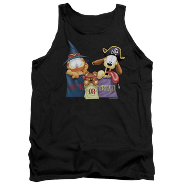 Black men's tank with Garfield Grab Bags graphic