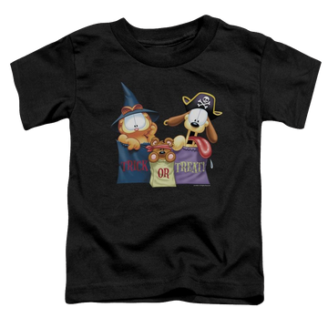 Black toddler t-shirt with Garfield Grab Bags graphic
