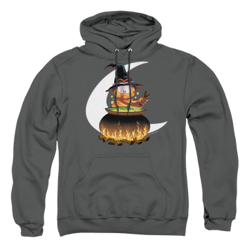 Charcoal pullover hoodie with Garfield Stir The Pot graphic