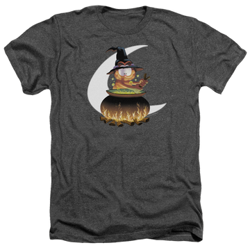 Charcoal men's heather t-shirt with Garfield Stir The Pot graphic