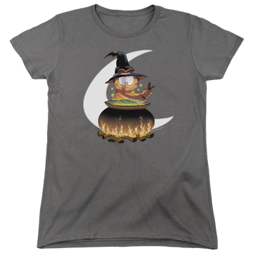 Charcoal women's t-shirt with Garfield Stir The Pot graphic
