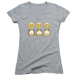 Garfield Emojis - Juniors V-Neck T-Shirt Juniors V-Neck T-Shirt Garfield   
