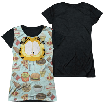 Garfield Cat Food - Juniors Black Back T-Shirt Juniors Black Back T-Shirt Garfield   