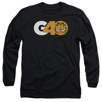 Black men's long sleeve t-shirt with Garfield G40 graphic