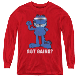 Garfield Got Gains - Youth Long Sleeve T-Shirt Youth Long Sleeve T-Shirt Garfield   