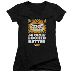 Garfield 40 Looks - Juniors V-Neck T-Shirt Juniors V-Neck T-Shirt Garfield   