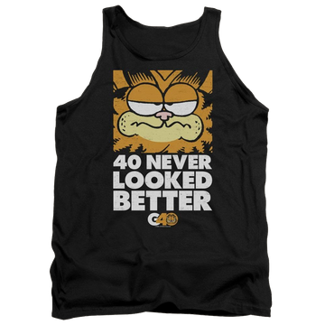 Black men's tank with Garfield 40 Looks graphic