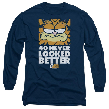 Navy men's long sleeve t-shirt with Garfield 40 Looks graphic