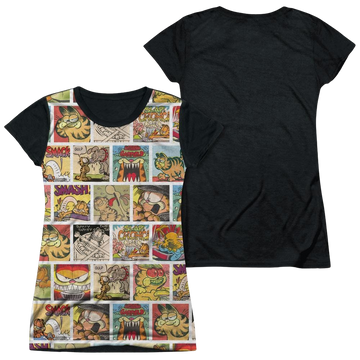 Garfield 40th Collage - Juniors Black Back T-Shirt Juniors Black Back T-Shirt Garfield   