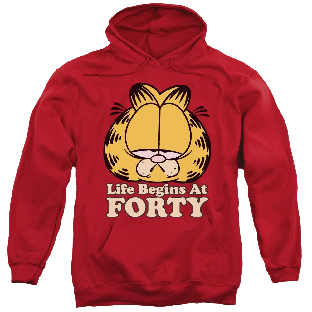 Garfield Life Begins At Forty - Pullover Hoodie Pullover Hoodie Garfield   