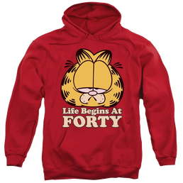 Garfield Life Begins At Forty - Pullover Hoodie Pullover Hoodie Garfield   
